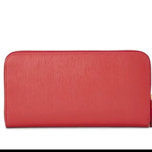 **HP** PRADA Red Leather Zip Around Wallet - Picture 2 of 16